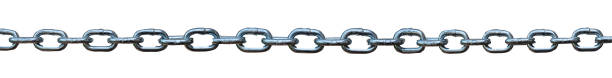istock Metal chain placed in a straight line on an isolated white background 1953798249