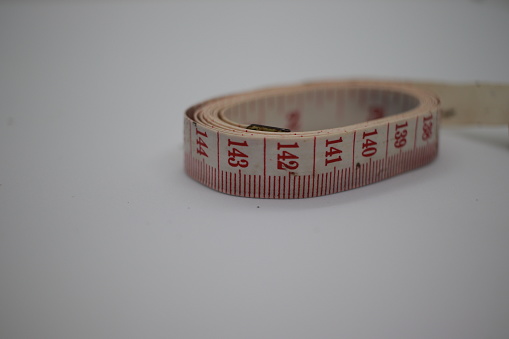 body measuring tape in white background