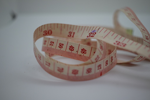 body measuring tape in white background