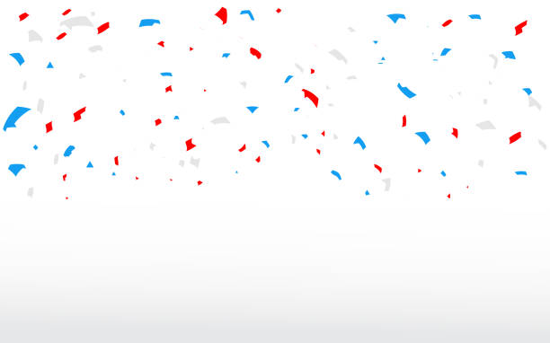 istock Celebration background with colorful confetti festive party decorations vector illustration. Glittering confetti on a transparent background. Holiday, birthday. 1953908995