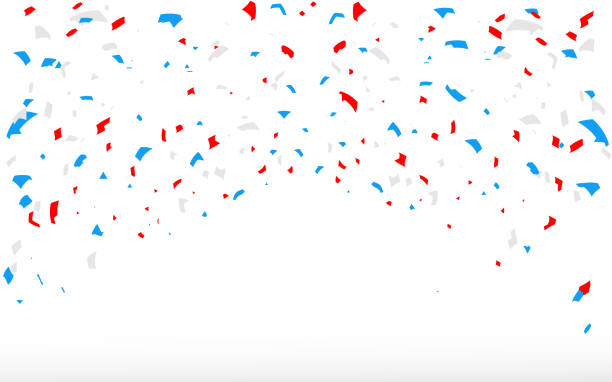 istock Celebration background with colorful confetti festive party decorations vector illustration. Glittering confetti on a transparent background. Holiday, birthday. 1953909505