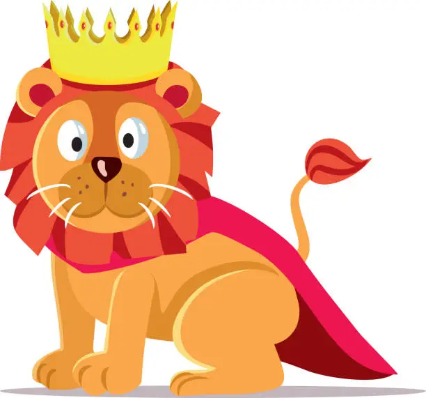 Vector illustration of King of the Jungle Lion Vector Character Mascot Design