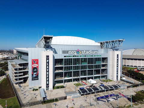 NRG Stadium in Houston, Texas preparing to host the NFL Wild Card game between the Houston Texans and Cleveland Browns.