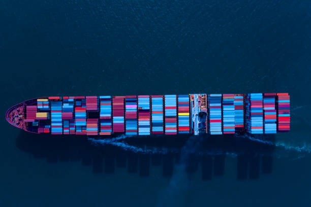 istock Top view  ship of partner connection Container Cargo freight ship for Import Export ,which The logistic and transportation of International scene 1954021414