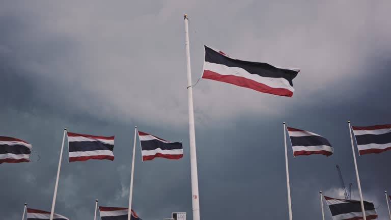 Thai flag and dark sky