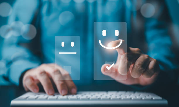 istock User ratings for service experience by online application, customer satisfaction feedback survey concept. clients assess to quality of service, ultimately contributing to business reputation ranking. 1954034254