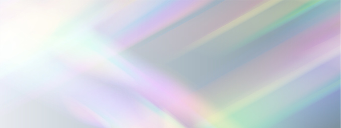 Rainbow light prism effect, transparent background. Crystalline glare leakage reflection. Abstract blurred rainbow light background overlay effect.