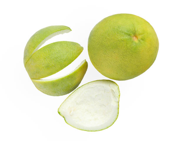 istock Fresh Yellow pomelo fruit, grapefruit or Citrus maxima and skin pomelo isolated on white background with clipping path. 1954157696