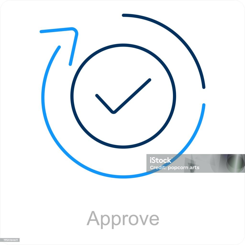 Approve Line Draw Approve Stock Illustration - Download Image Now - Agreement, Concepts ...