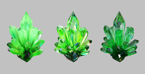 istock Natural crystal gemstone set isolated on gray background 3d rendering without AI generated 1954172020