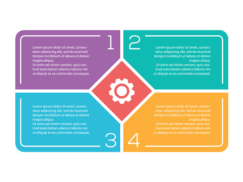 Infographic 4 option for business isolated vector illustration on white background.