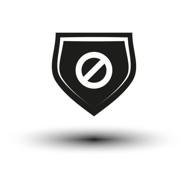 defense shield pictogram icon. vector illustration. eps 10. - silhouette security elegance simplicity stock-grafiken, -clipart, -cartoons und -symbole