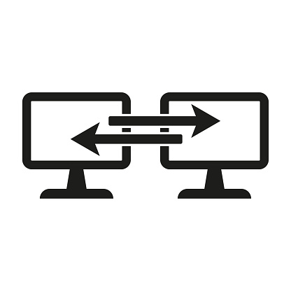Computer connecting icon. Vector illustration. EPS 10. Stock image.