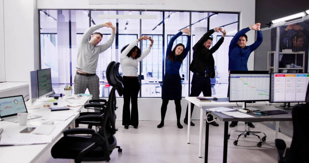istock Company Fitness Stretch Exercise 1954208611