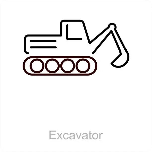 Vector illustration of Excavator