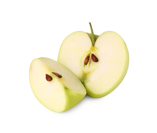 istock Tasty cut ripe apple isolated on white 1954238017