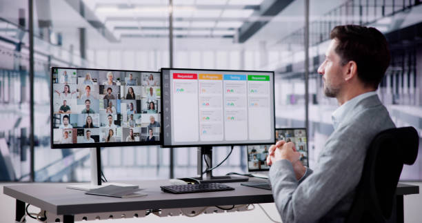 istock Online Remote Video Conference Webinar Scrum Meeting 1954240149
