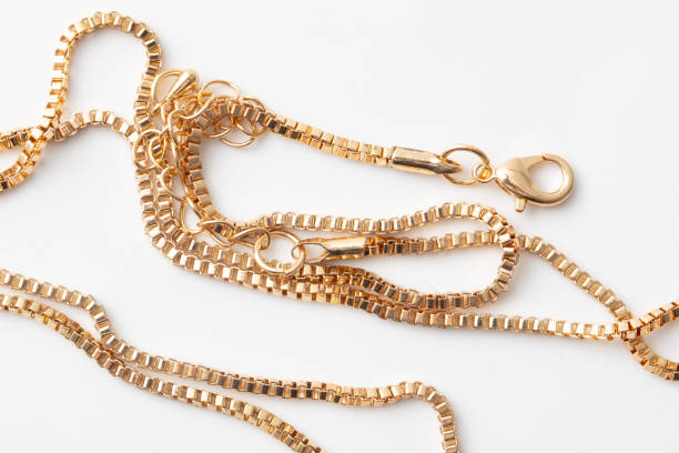 istock Gold chain isolated on white background 1954242259