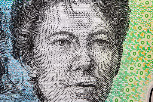 Mary Gilmore a closeup portrait from Australian money - Dollar