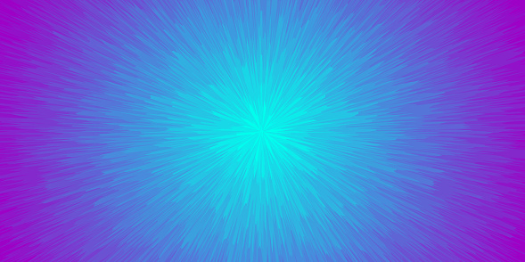 Modern and trendy background. Abstract design with lots of strokes and a beautiful color circular gradient, looking like an explosion. This illustration can be used for your design, with space for your text (colors used: Turquoise, Blue, Purple, Pink). Vector Illustration (EPS file, well layered and grouped), wide format (2:1). Easy to edit, manipulate, resize or colorize. Vector and Jpeg file of different sizes.