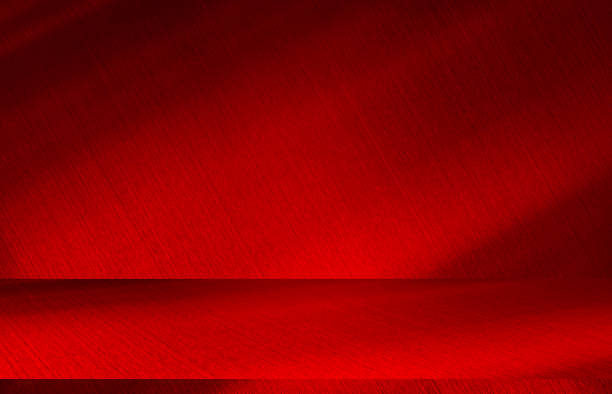 istock Wall interior background, studio and backdrops show products. with shadow from window color red light. background for text insertion and presentation of product 1954280532