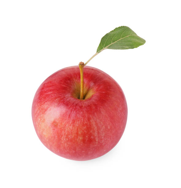 istock One ripe red apple with leaf isolated on white 1954281634