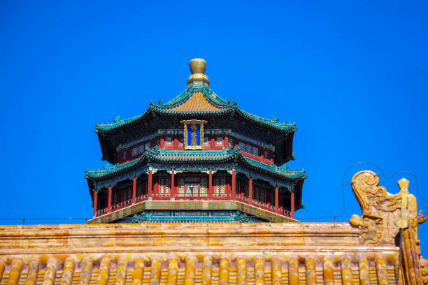 Ornamental column in front of the National Library of China