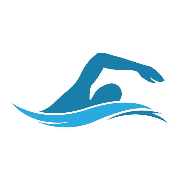 Swimming sport icon logo Swimming sport icon logo design swimming stock illustrations