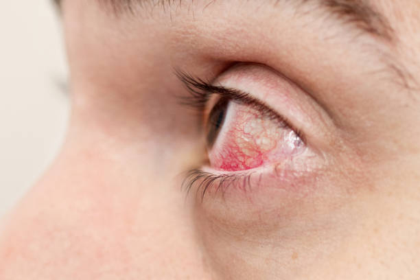 istock man with red eye in profile 1954319380