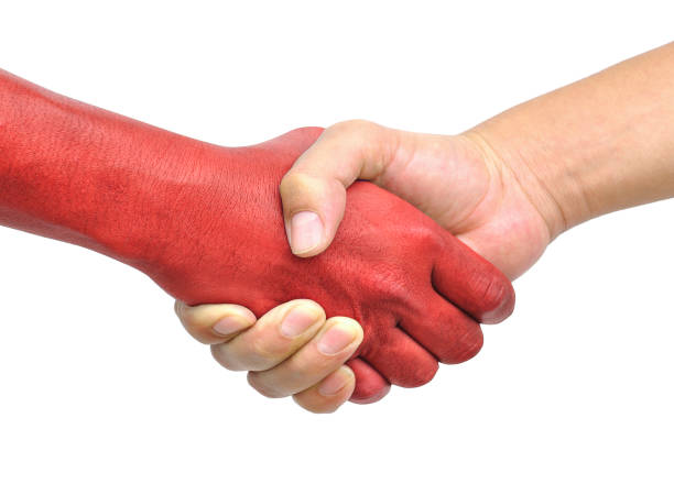 Bloody Handshake with Blood-Covered Hand isolated