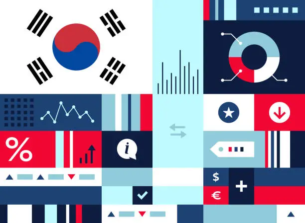 Vector illustration of Macroeconomics for South Korea