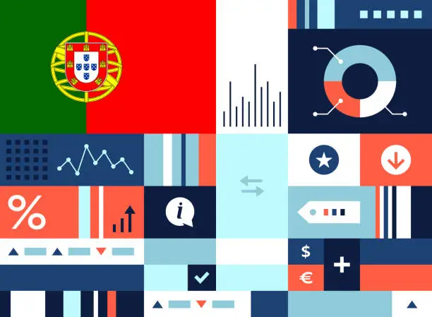 Vector illustration of Macroeconomics for Portugal