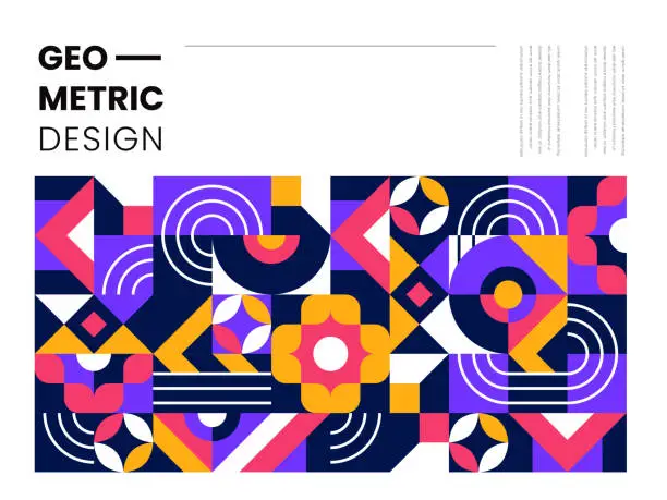 Vector illustration of Abstract minimal web banner in vibrant colors.