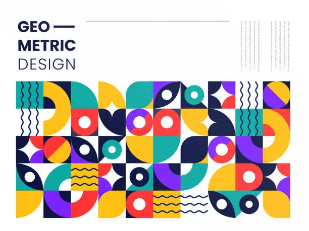 Vector illustration of Abstract minimal web banner in vibrant colors.