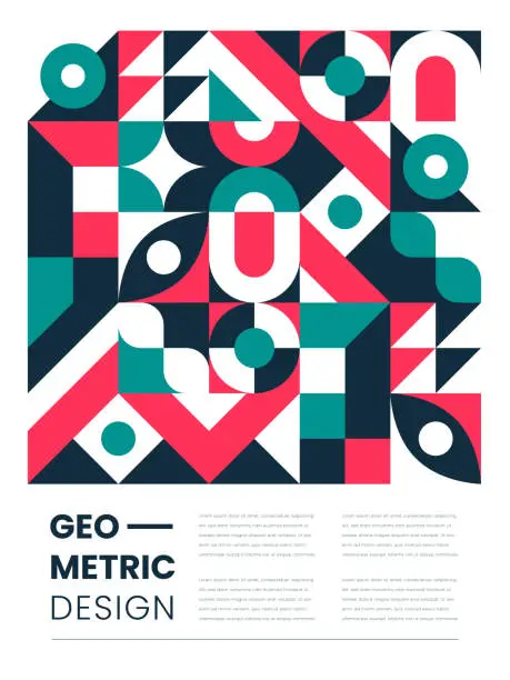 Vector illustration of Abstract minimal poster design in vibrant colors.