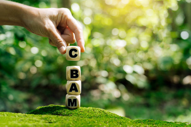 The first carbon-tariff system, the EU Carbon Border Adjustment Mechanism (CBAM). stock photo