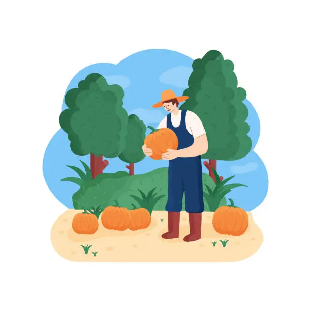 Vector illustration of Farmer Illustration