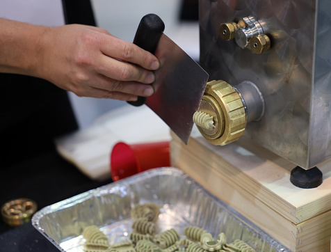 Italian pasta made using a pasta machine according to a traditional recipe