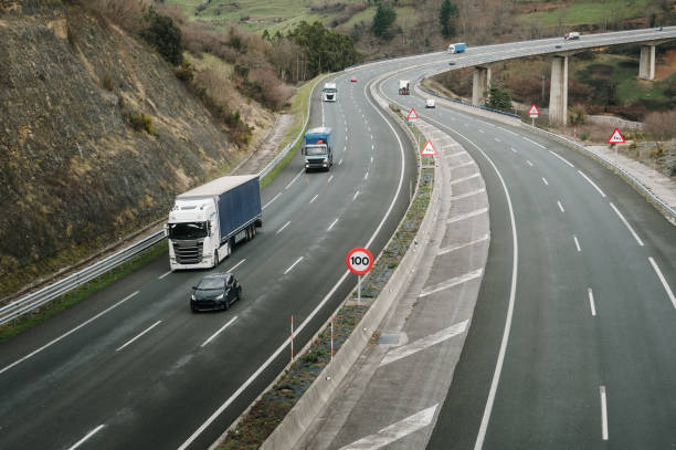 istock Highway with curves in a mountain area 1954371506