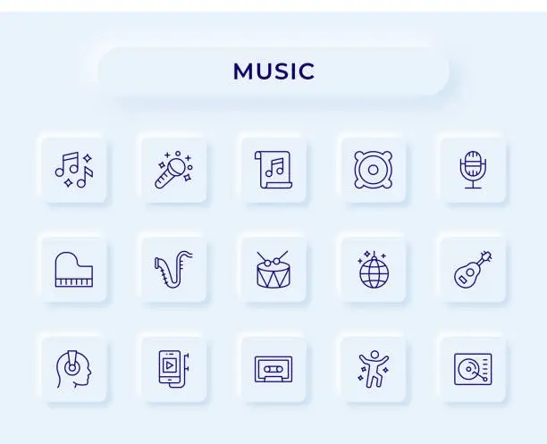 Vector illustration of Music Line Icons