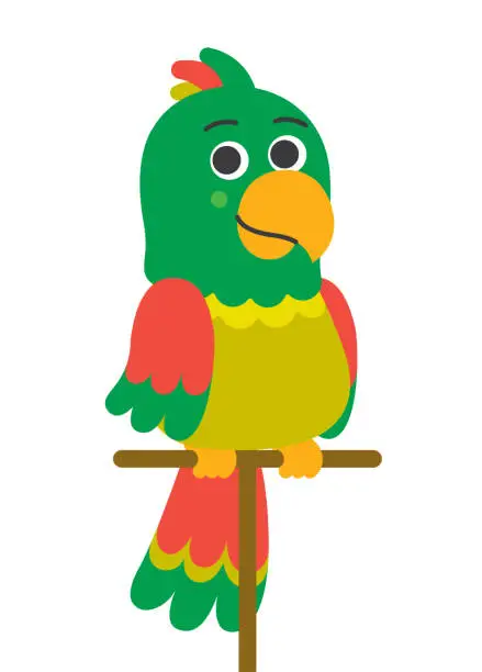 Vector illustration of Parrot Bird Cartoon Character