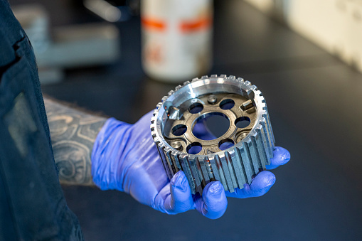 Explore the vibrant world of motorcycle craftsmanship in our stock photos, capturing the essence of a dynamic workshop filled with skilled artisans and powerful machines.