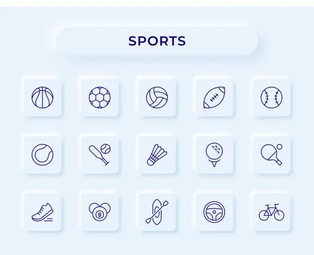 Vector illustration of Sports Line Icons