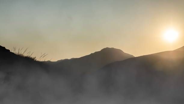 istock Hills among the desert dust at sunset. 1954394129