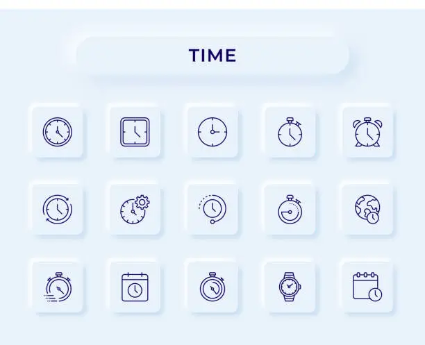 Vector illustration of Time Line Icons