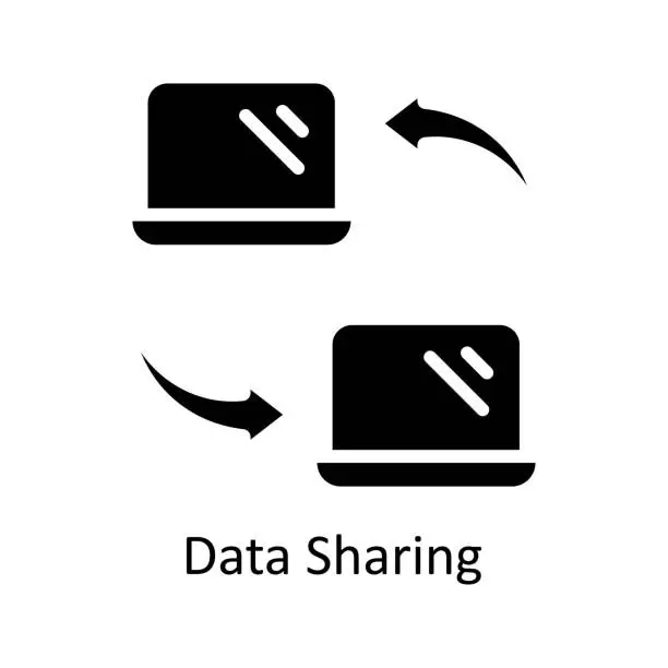 Vector illustration of Data Sharing vector Solid icon style illustration. EPS 10 File