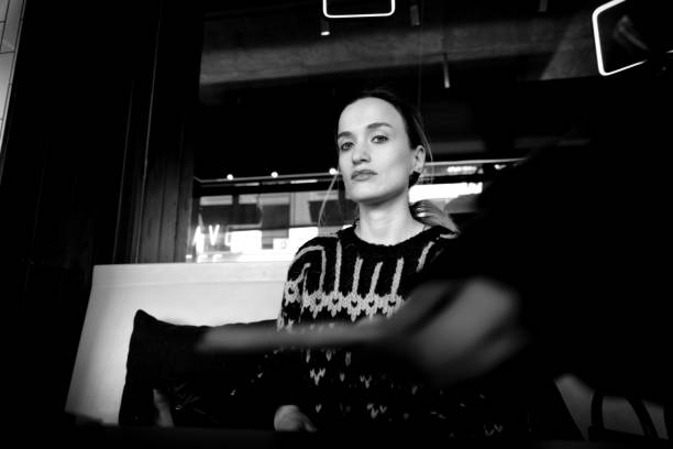 Pensive and deppressed young woman portrait
