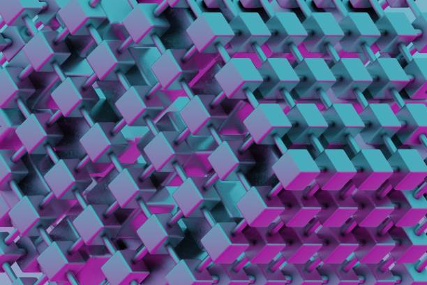 istock The cube, with its holographic texture, appears to float and rotate, showcasing its various faces in a captivating dance of light and color 1954427022