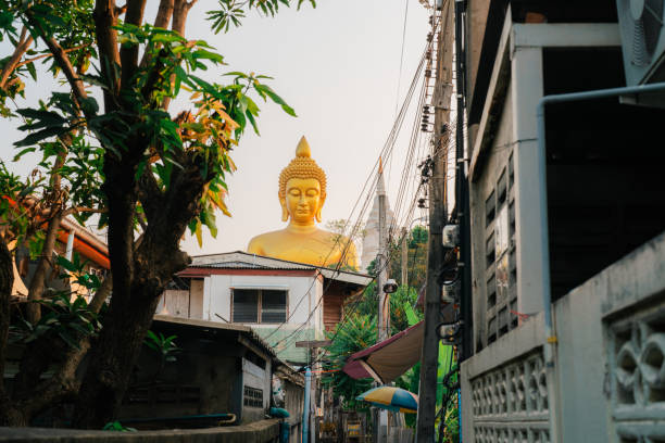 Large Golden Buddha in Bangkok visible from a distance