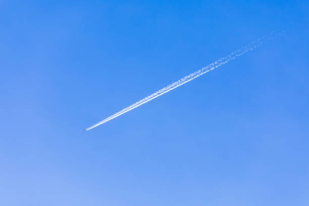 The place where the plane passed in the blue sky - contrails